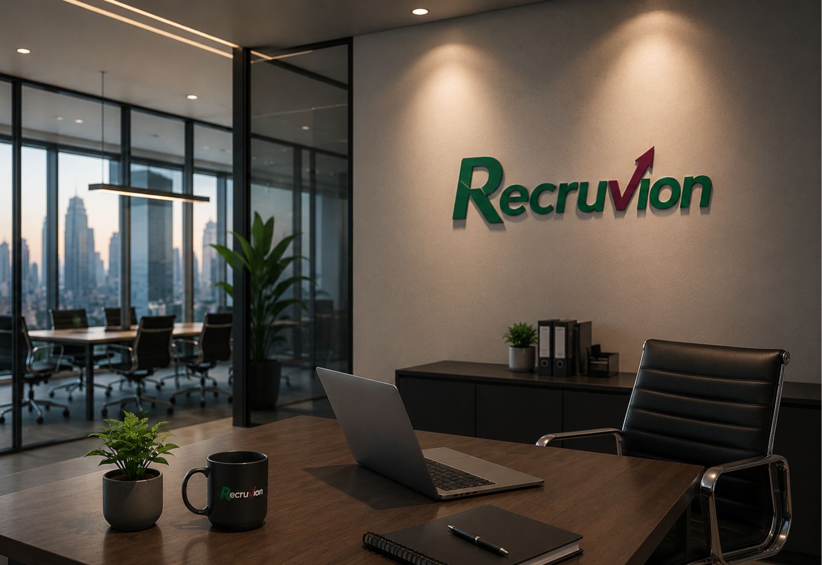 Senior consultants reviewing sector-specific workforce requirements with a client leadership team